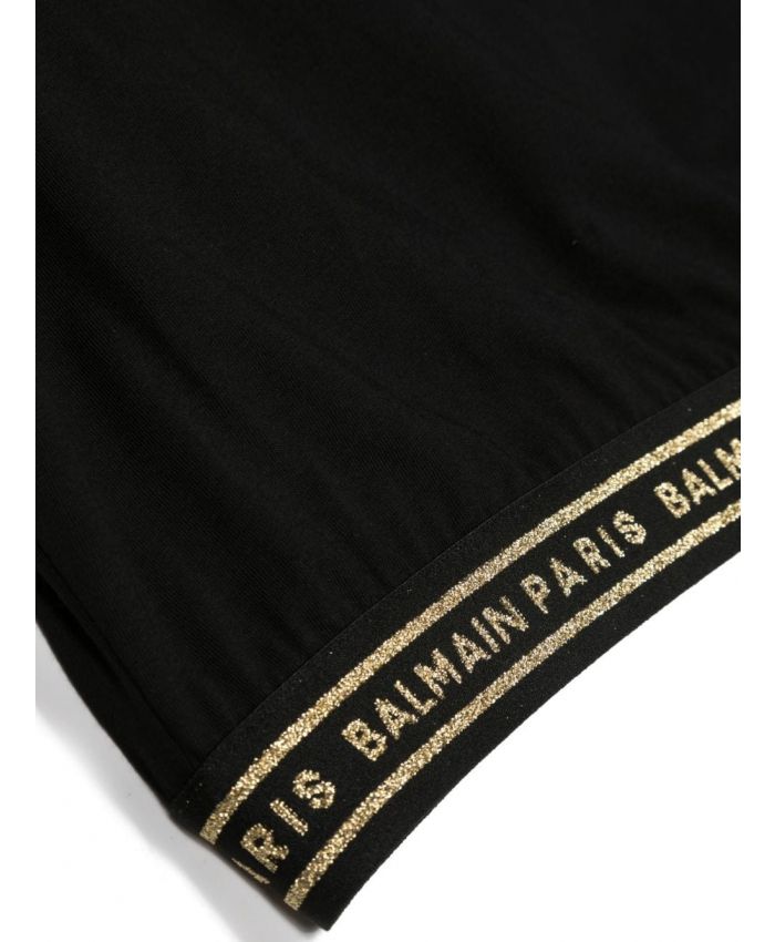 Balmain Kids - logo-strap cotton T-shirt