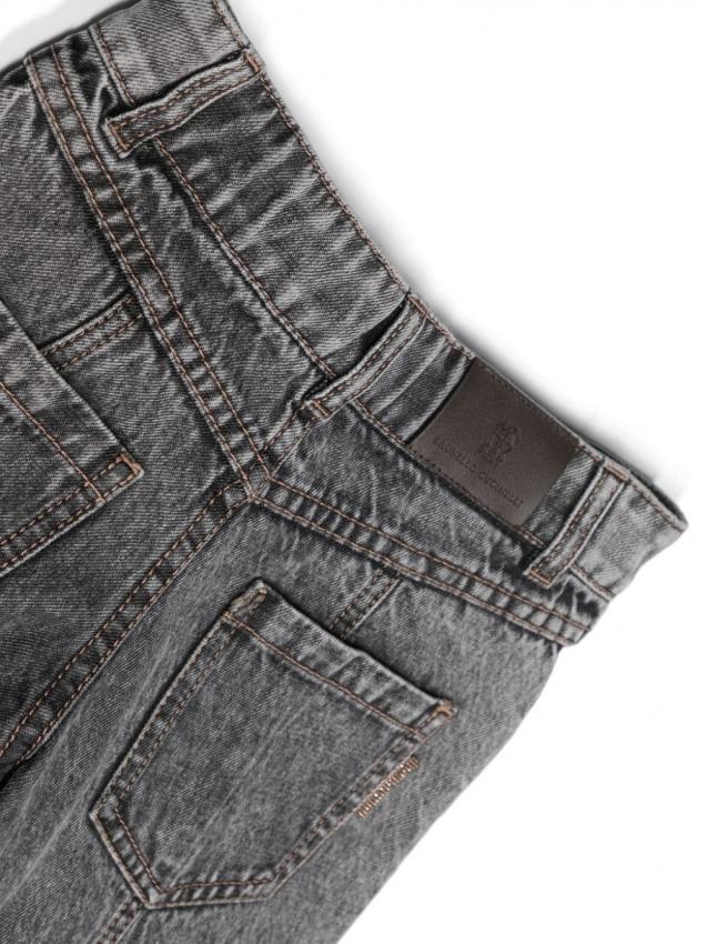 Brunello Cucinelli Kids - logo-patch straight-leg jeans