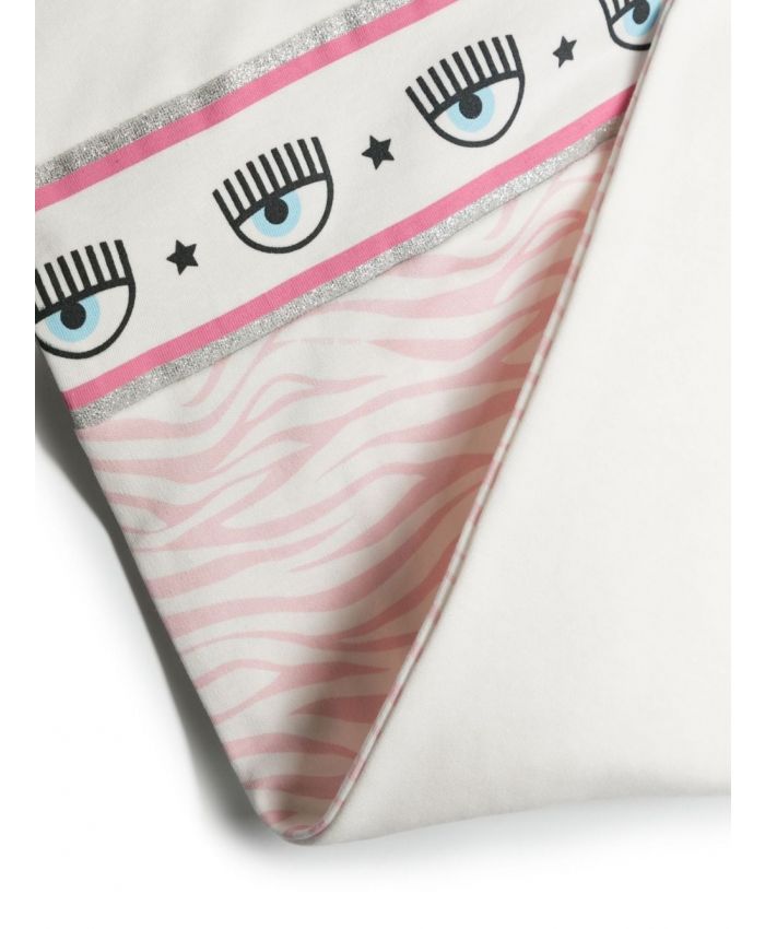 Chiara Ferragni Kids - Eyelike-stripe cotton blanket