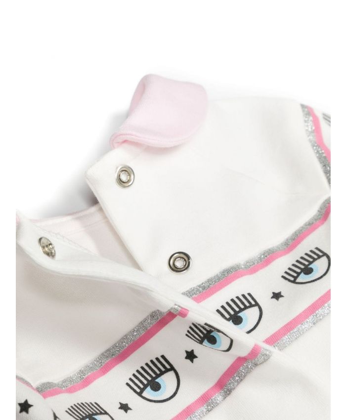 Chiara Ferragni Kids - Eyelike-stripe cotton pajamas