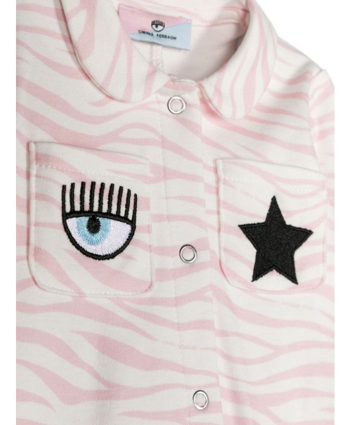 Chiara Ferragni Kids - zebra-print cotton babygrow set