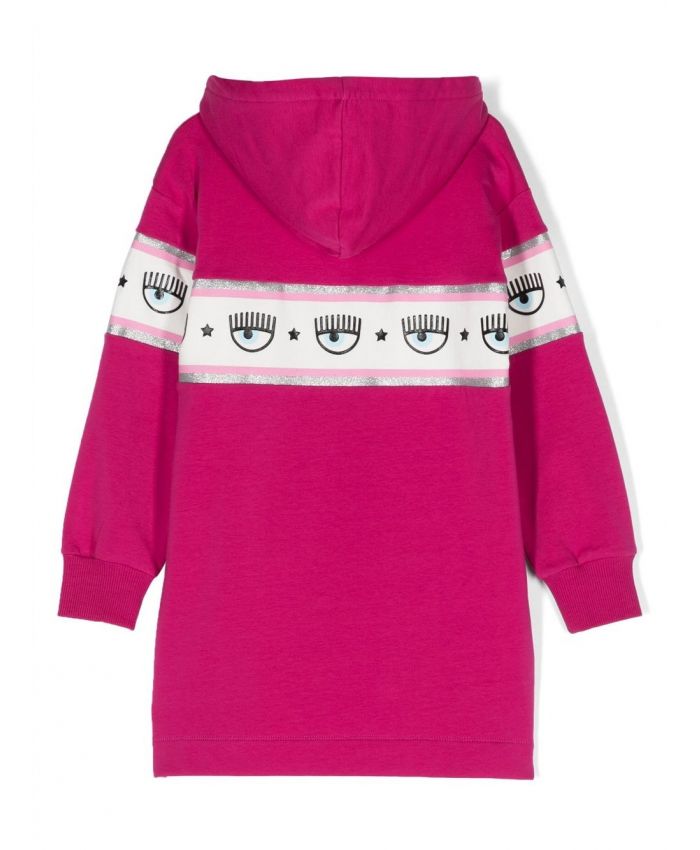 Chiara Ferragni Kids - Eyelike logo-tape hooded dress