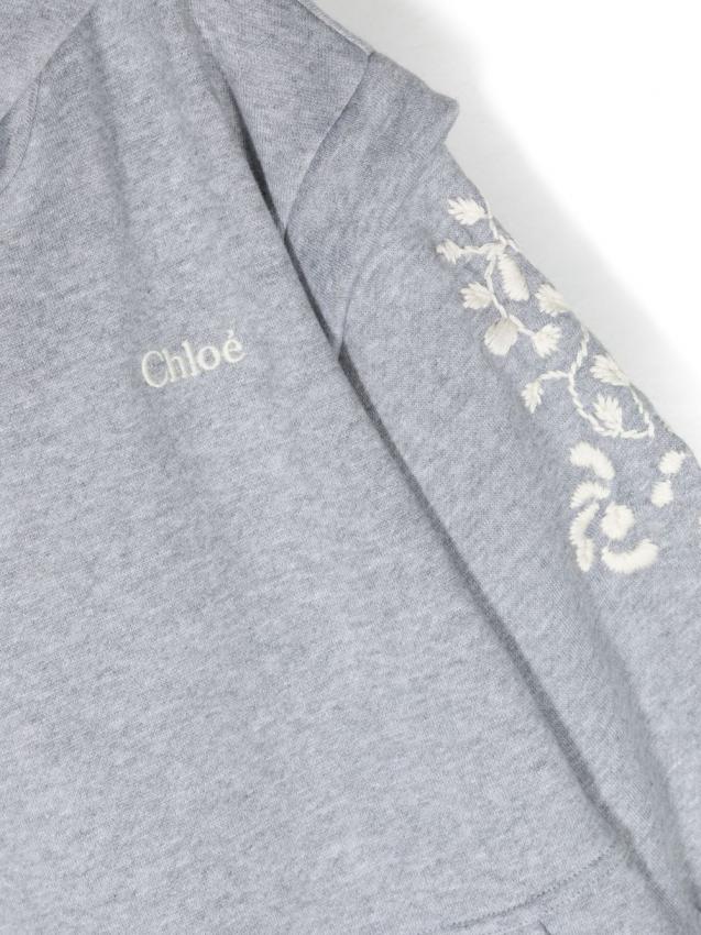 Chloe Kids - embroidered-design hooded dress