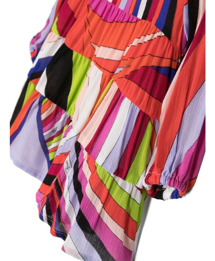 Emilio Pucci Kids - abstract-print long-sleeve dress