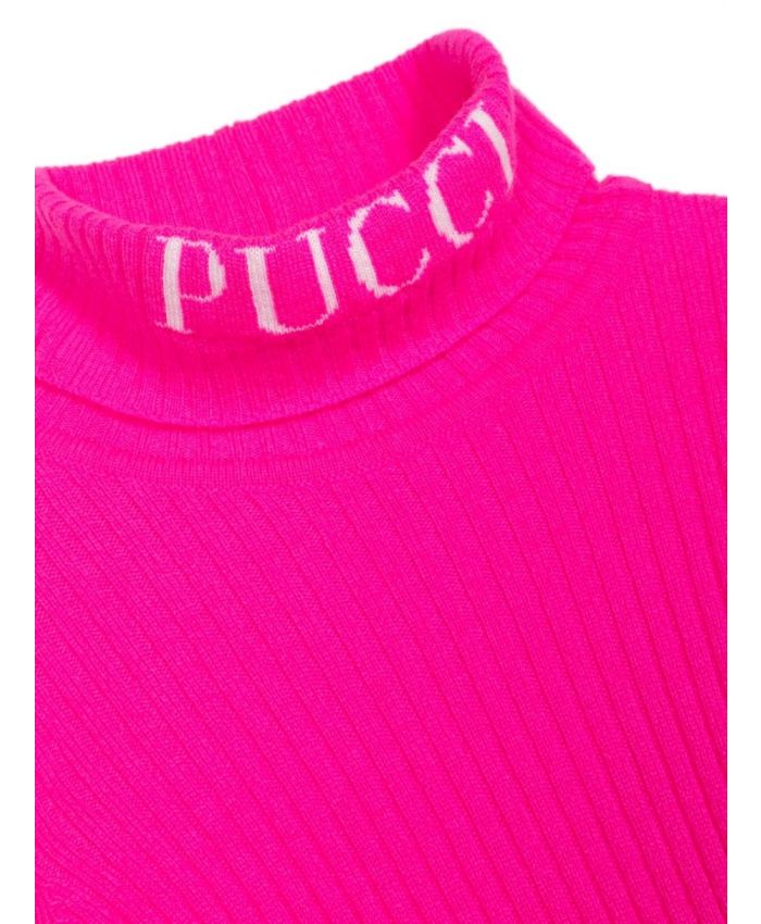 Emilio Pucci Kids - logo-neckline knit jumper