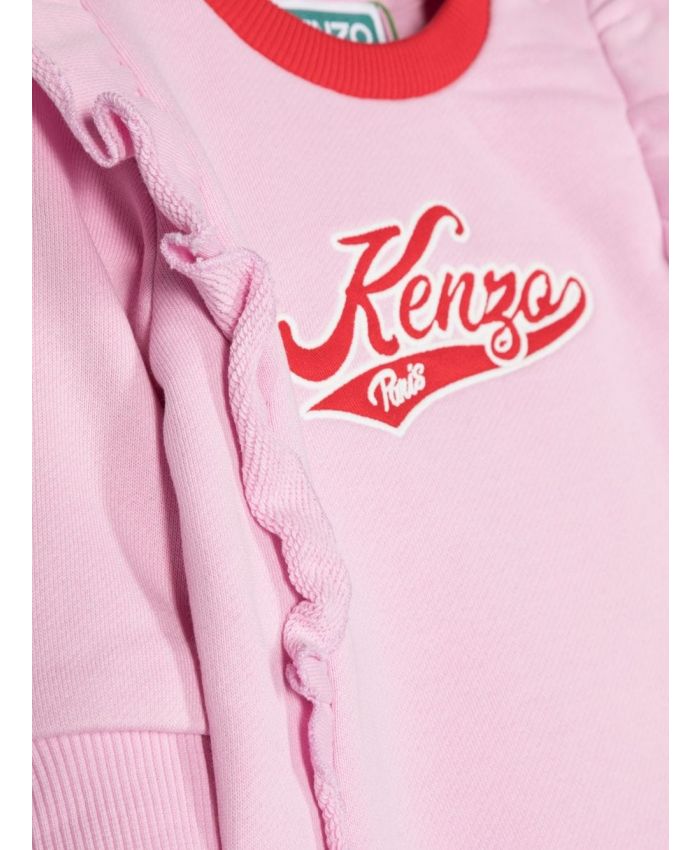 Kenzo Kids - embroidered-logo cotton dress