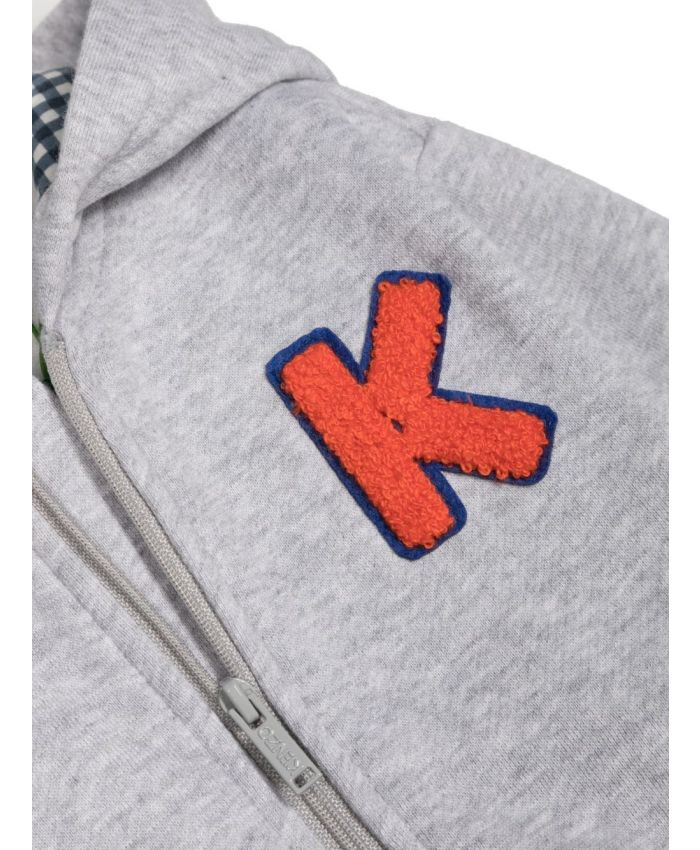 Kenzo Kids - logo-embroidered hooded cardigan