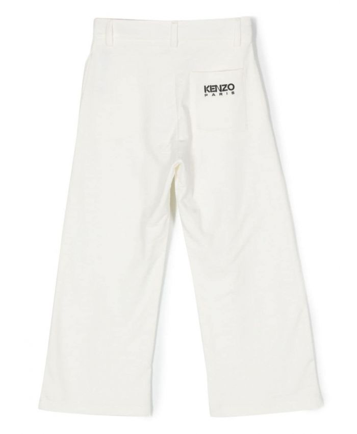 Kenzo Kids - logo-embroidered cotton trousers