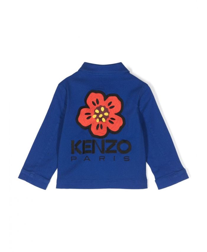 Kenzo Kids - Ikebana Boke Flower-embroidered buttoned jacket