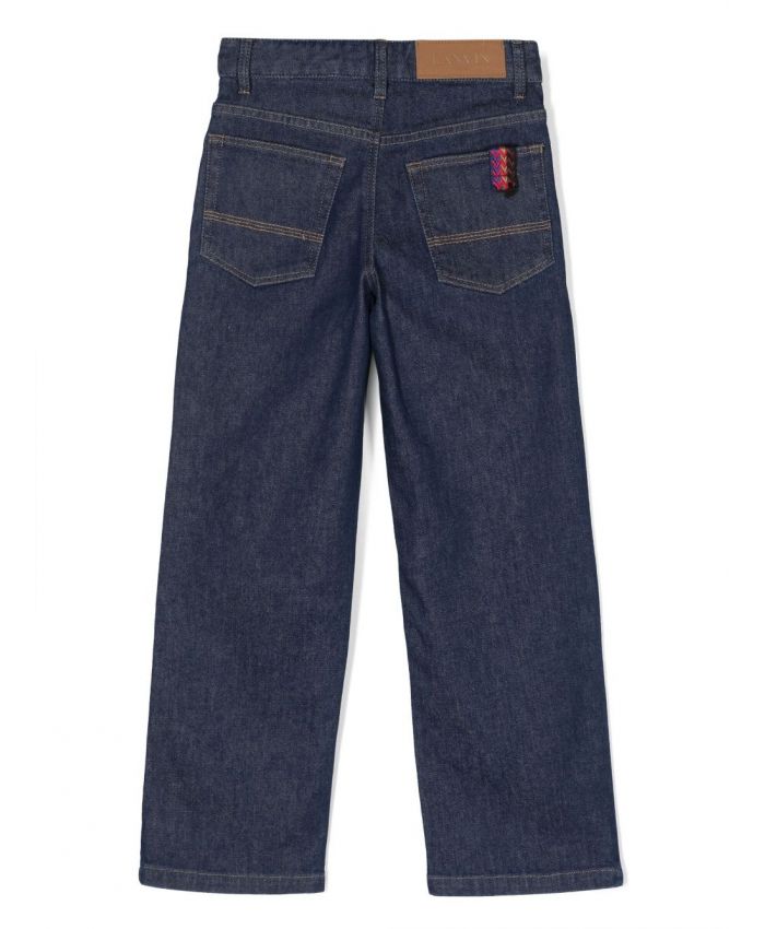 Lanvin Kids - Curb logo-embroiderd straight-leg jeans