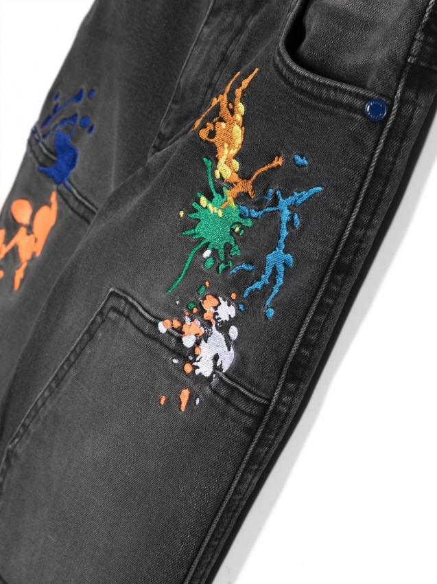 Marc Jacobs Kids - paint splash-embroidered jeans