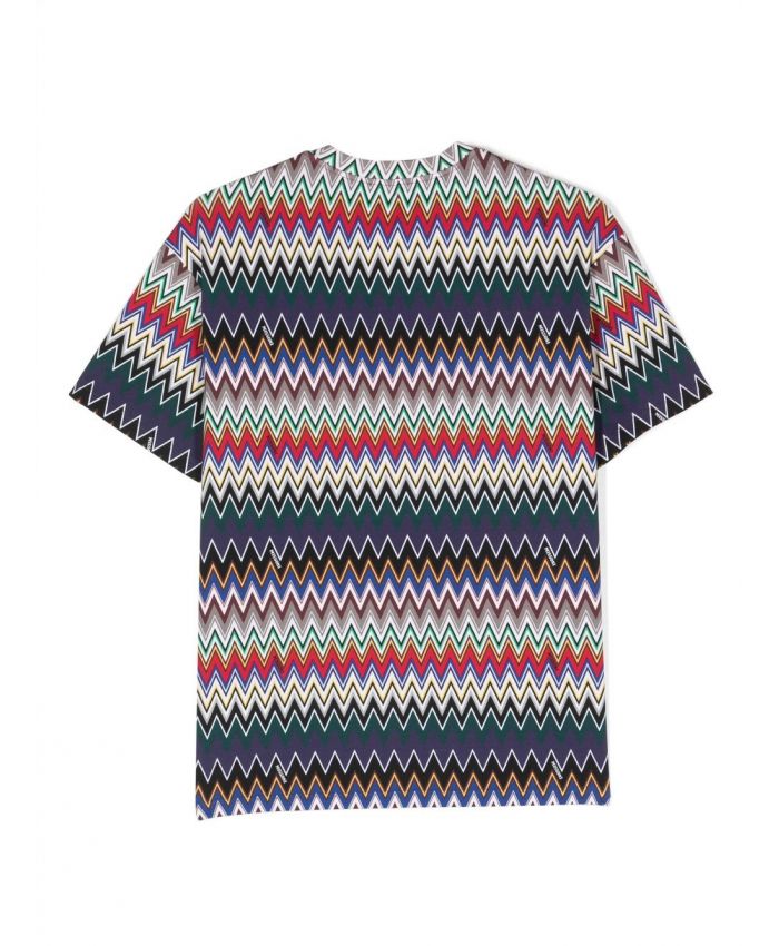 Missoni Kids - zigzag-pattern stretch-cotton T-shirt