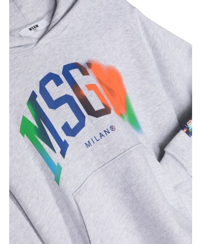 MSGM Kids - logo-print cotton hoodie