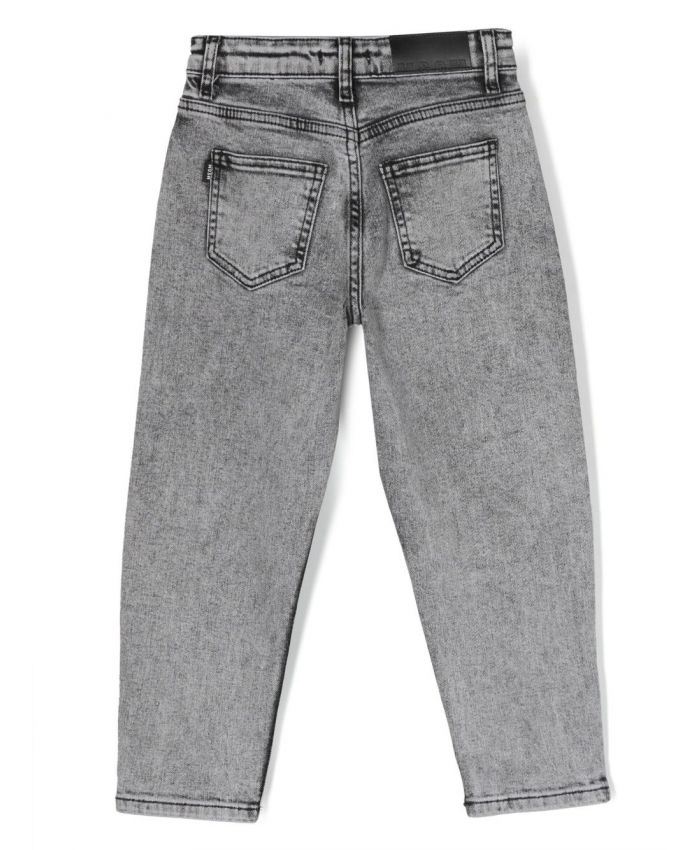 MSGM Kids - rhinestone-embellished tapered jeans