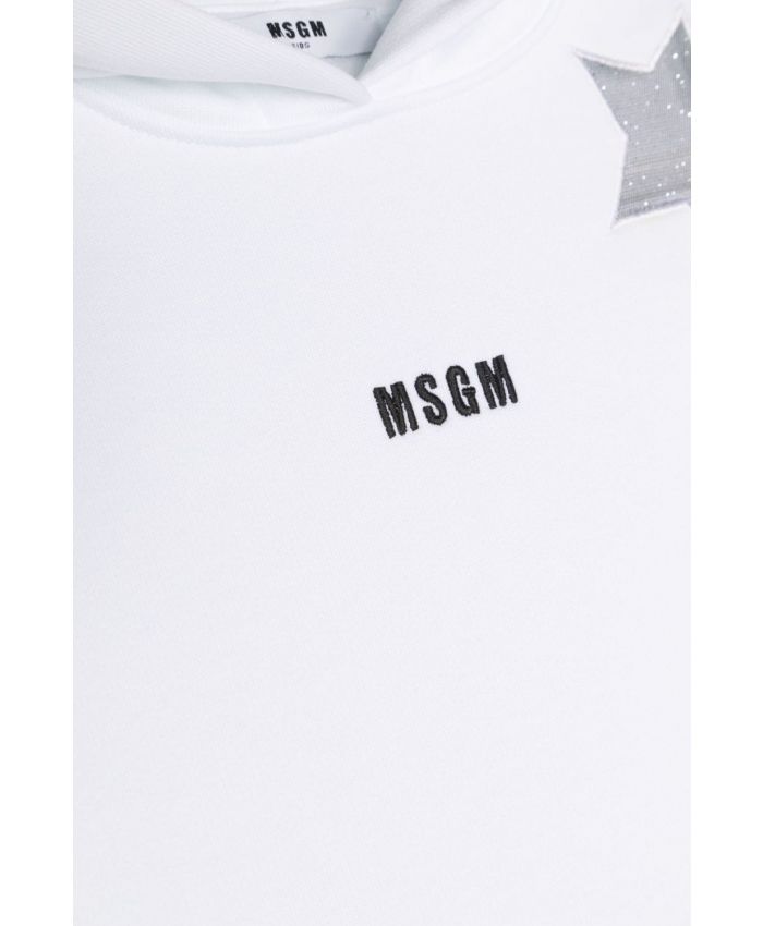 MSGM Kids - logo-embroidered cotton hoodie