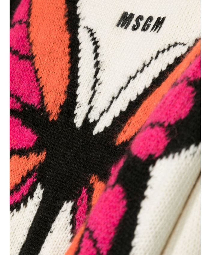 MSGM Kids - butterfly intarsia-knit jumper