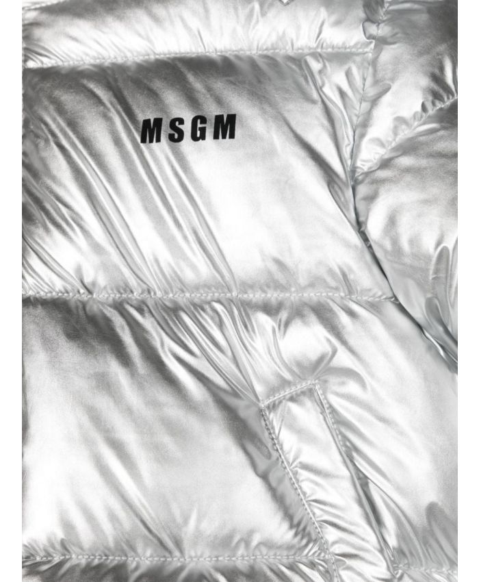 MSGM Kids - star-detail metallic-effect padded jacket