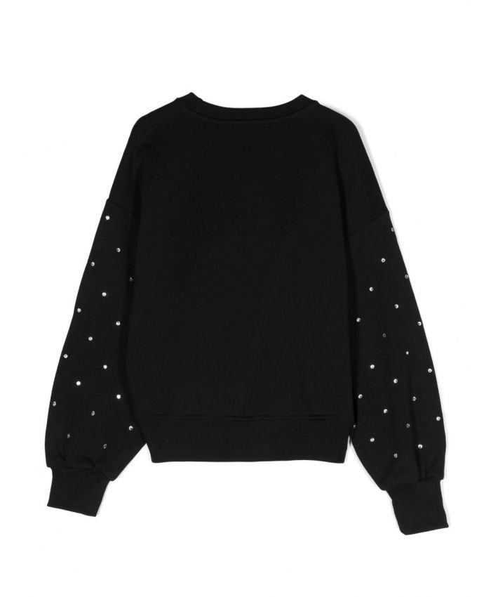 MSGM Kids - crystal-embellished cotton sweatshirt