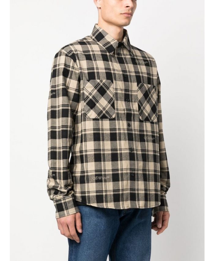 Off-White - check-print flannel shirt