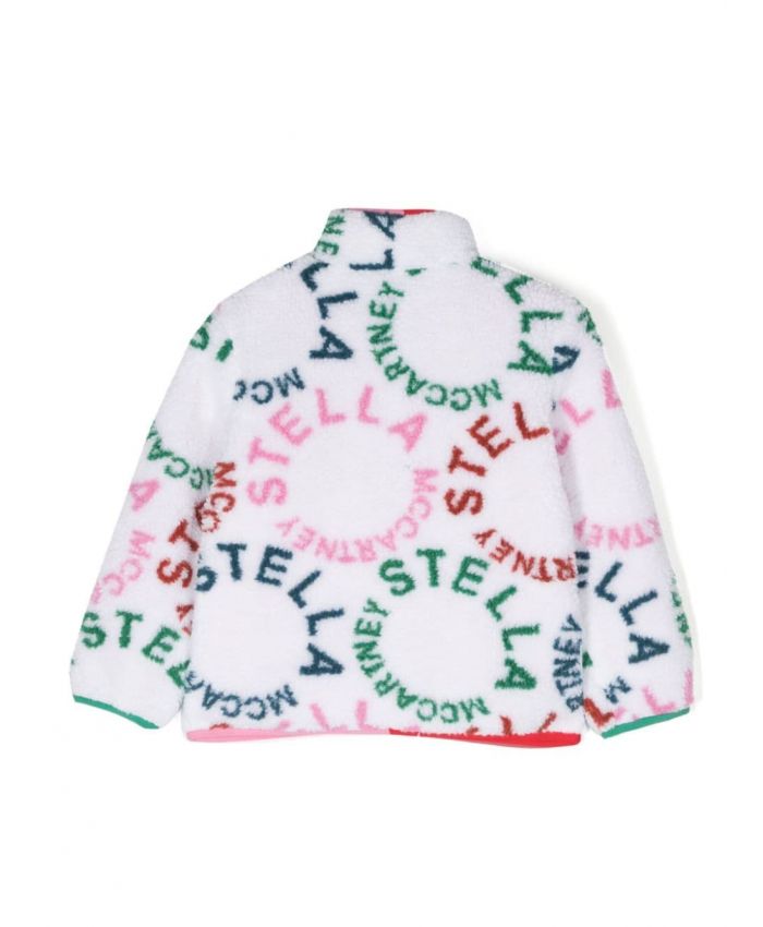 Stella McCartney Kids - logo-print faux-shearling jacket