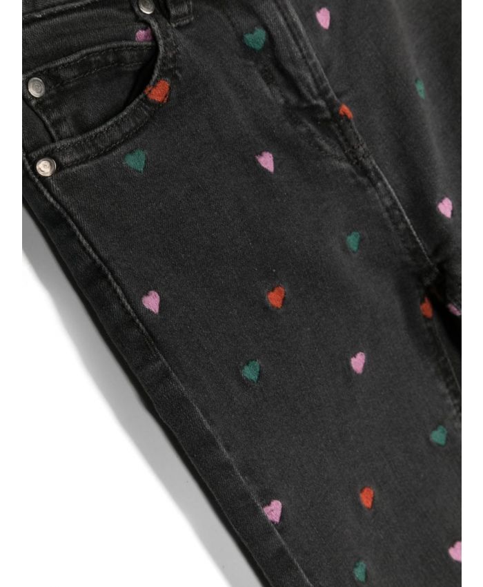 Stella McCartney Kids - heart-embroidered straight-leg jeans
