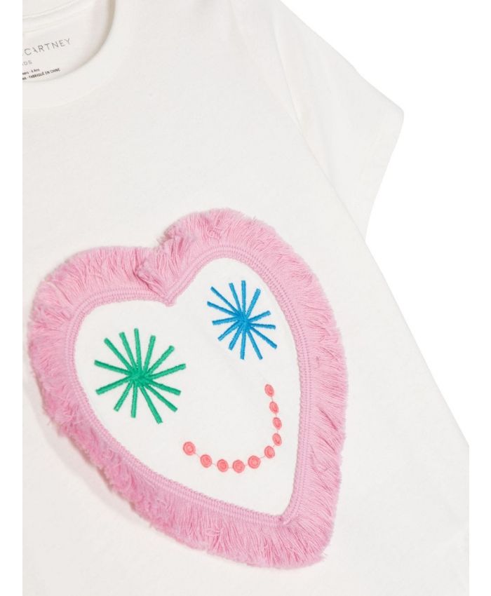 Stella McCartney Kids - heart-embroidered T-shirt