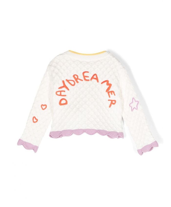 Stella McCartney Kids - motif-embroidered organic cotton cardigan