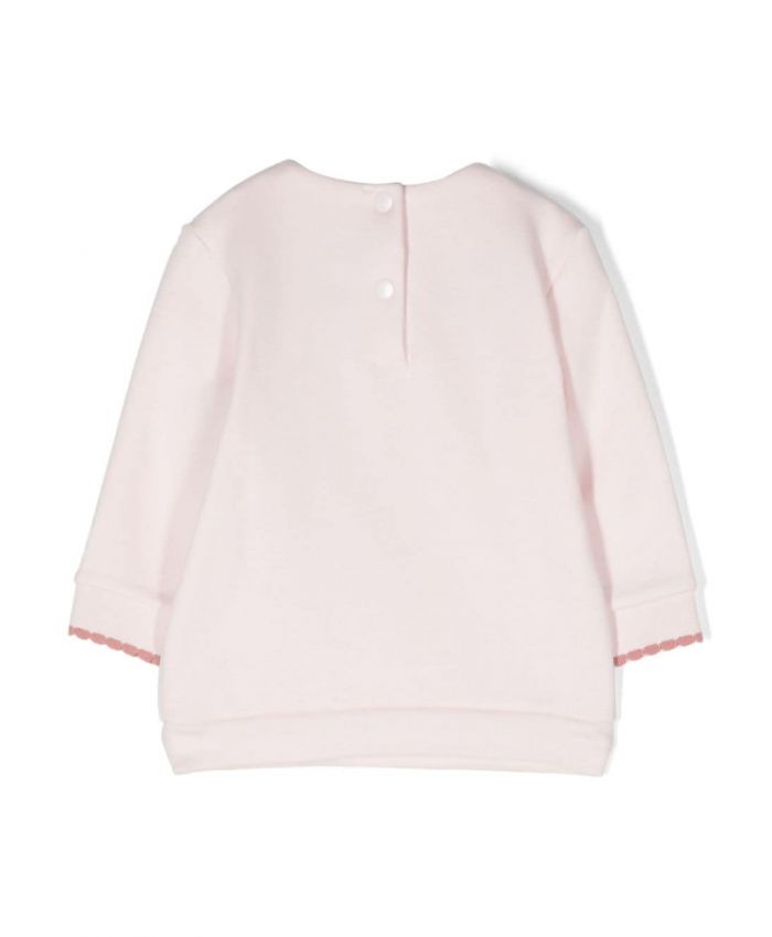 Tartine Et Chocolat - Pale pink collar flowery sweatshirt