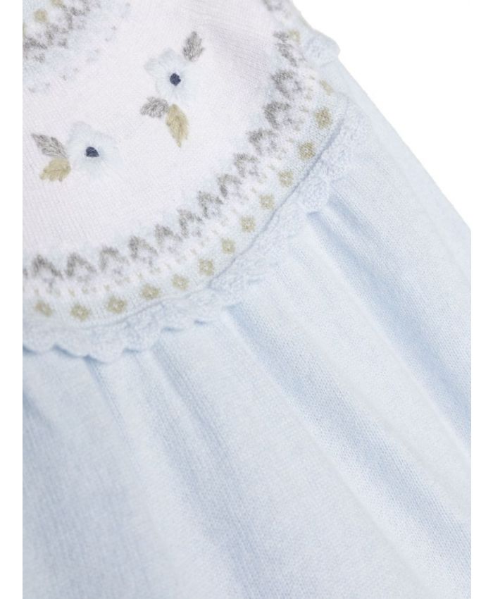 Tartine Et Chocolat - floral-embroidered crochet-trim dress