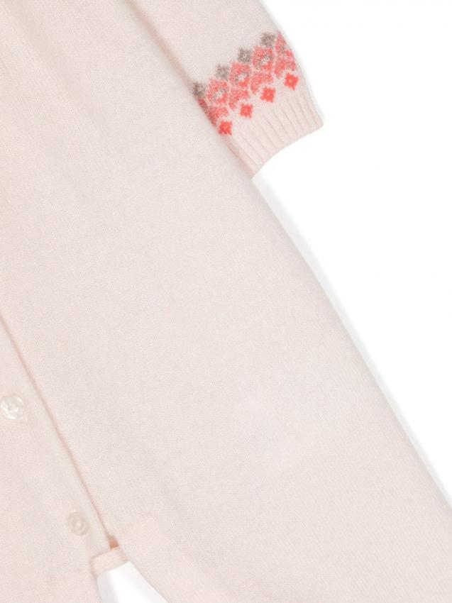Tartine Et Chocolat - floral-embroidered fine-knit romper