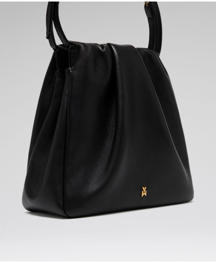 Amina Muaddi - Vittoria handle bag black nappa and gold hardware