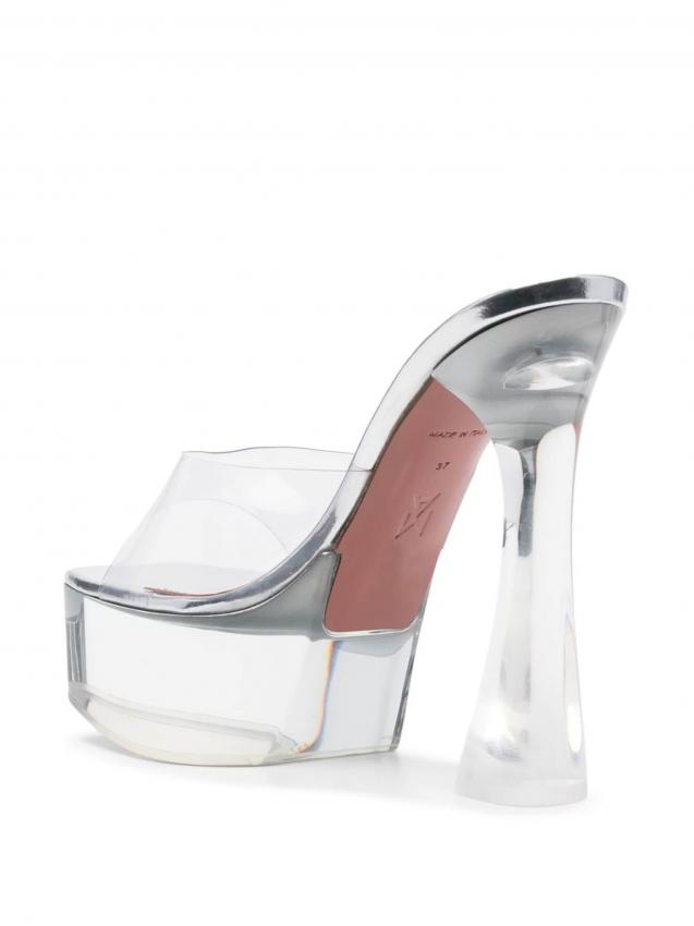 Amina Muaddi - Dalida Glass 135mm platform sandals