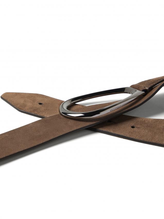 Brunello Cucinelli - logo-buckle suede belt