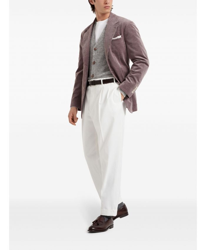 Brunello Cucinelli - pressed-crease cotton trousers