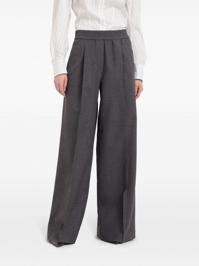 Brunello Cucinelli - elastic-waist wide-leg trousers