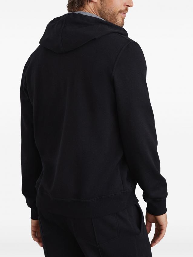 Brunello Cucinelli - logo-print zipped hoodie