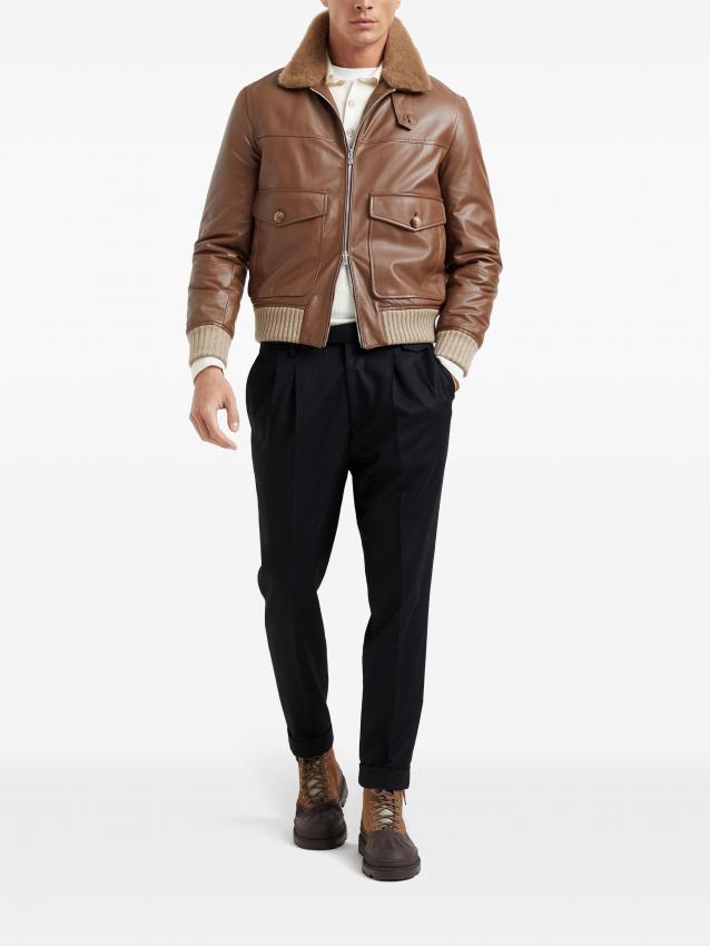 Brunello Cucinelli - Padded leather jacket