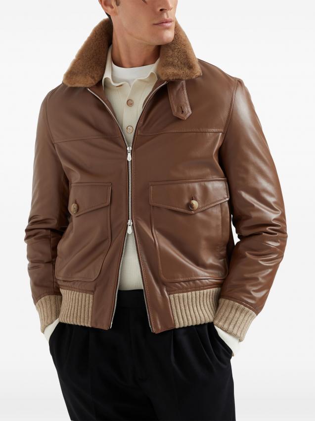 Brunello Cucinelli - Padded leather jacket