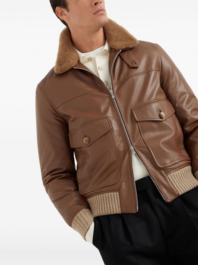 Brunello Cucinelli - Padded leather jacket