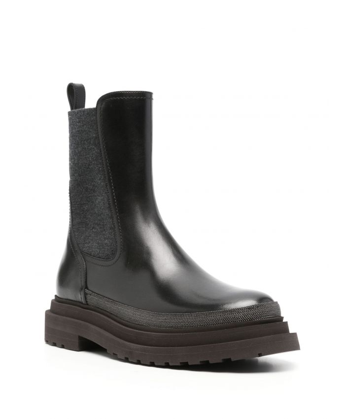 Brunello Cucinelli - Monili-detail leather Chelsea boots