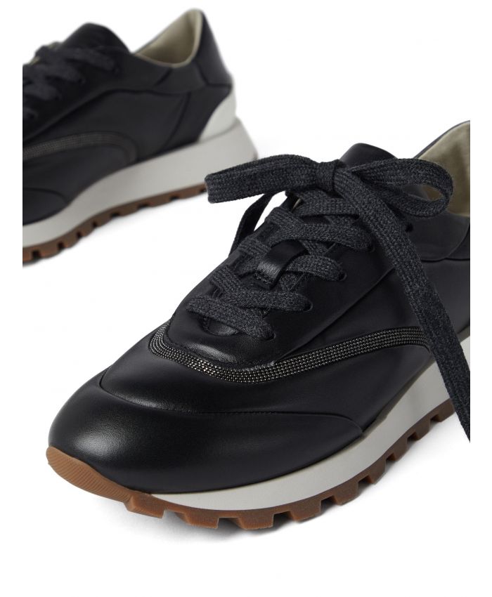 Brunello Cucinelli - Monili-chain leather sneakers