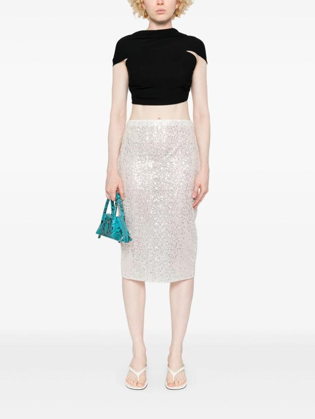 Casablanca - crepe draped crop top