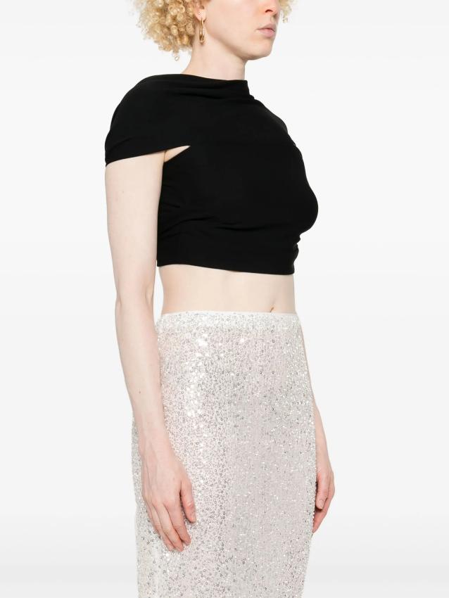 Casablanca - crepe draped crop top