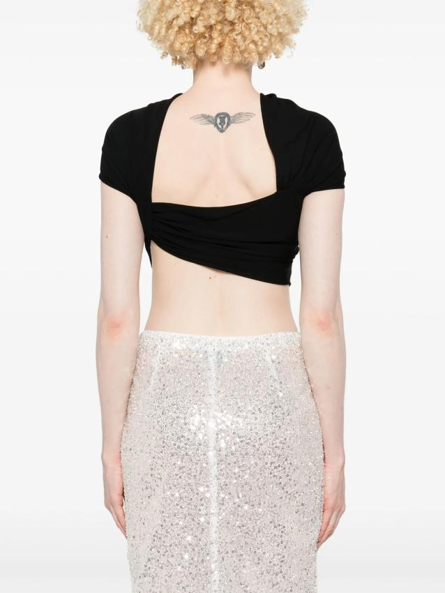 Casablanca - crepe draped crop top