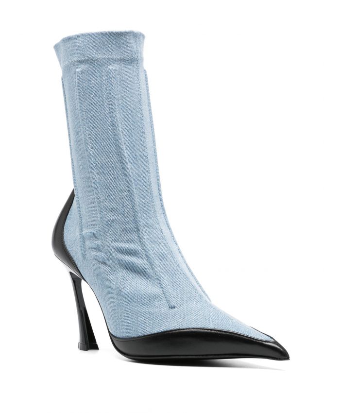 Mugler - 95mm denim boots