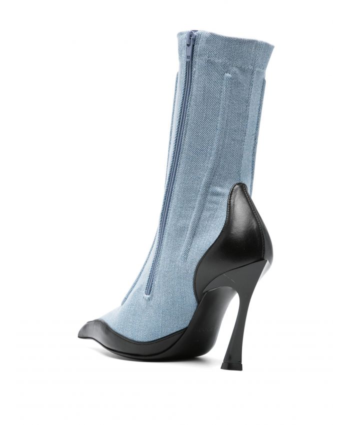 Mugler - 95mm denim boots