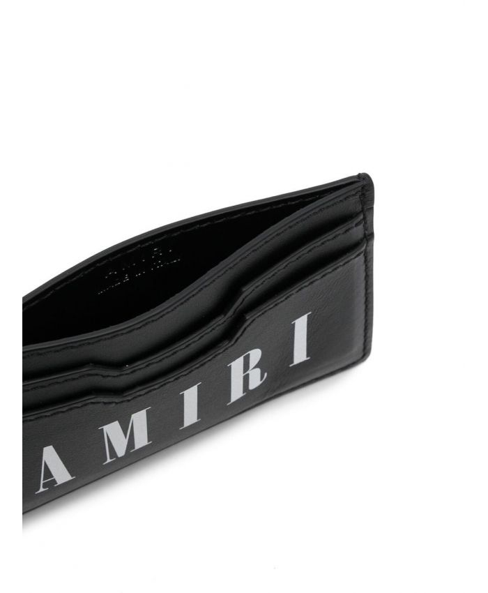 Amiri - logo-print leather wallet BLACK LOGO