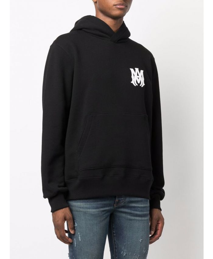 Amiri - logo-print cotton hoodie black iconic