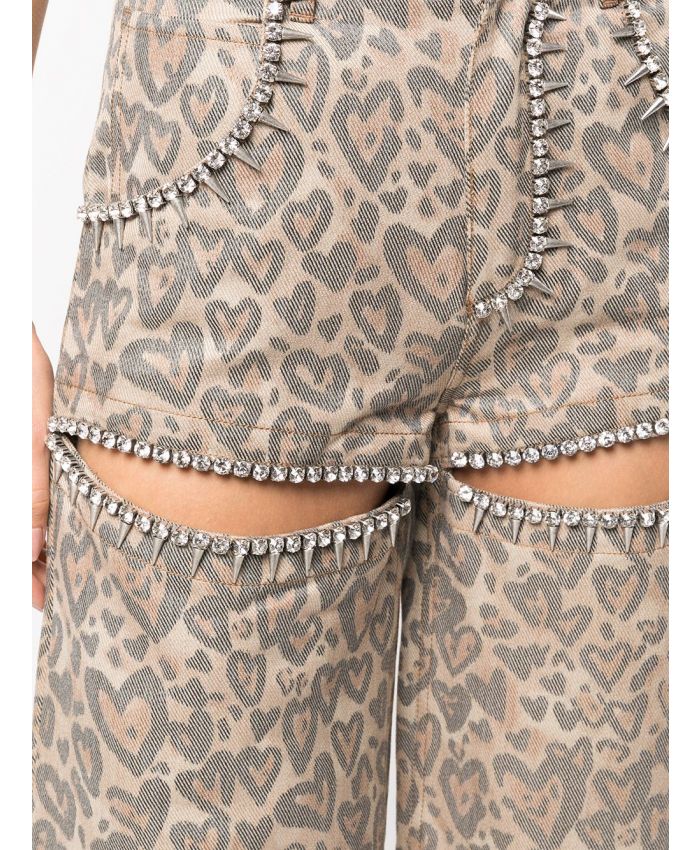 Area - Heart leopard-print trousers