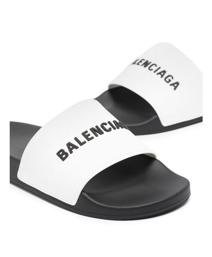 Balenciaga - logo-embellished flat slides